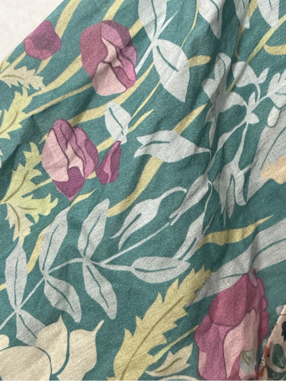 Natural Life Magnolia Cotton Top Seafoam Floral Bohemian Mixed Print 100% Cotton - Picture 7 of 9